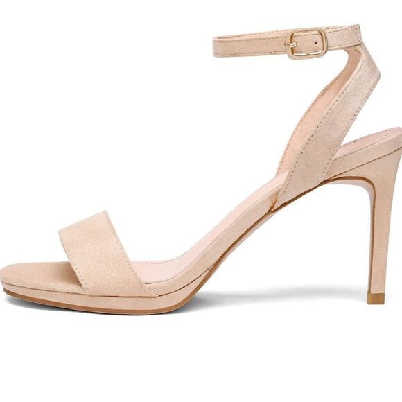 New Size 10 Dream Pairs Nude Stecy1 High Heel Stiletto Open Toe Pump Dress Shoes - Picture 2 of 11